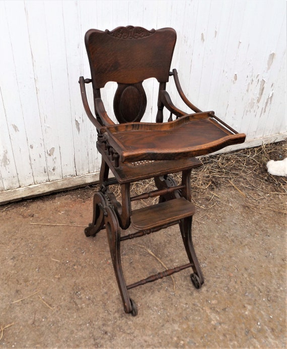Antique Haywood Bros. &amp; Wakefield Wood High Chair it 