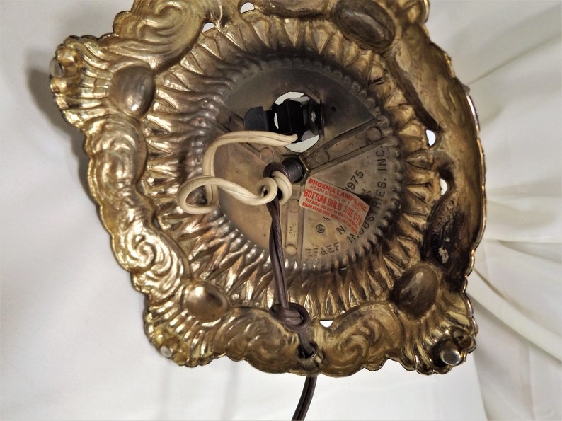 Vintage Phoenix Lamps Inc. White Opalescent and Metal 3 Way Etsy