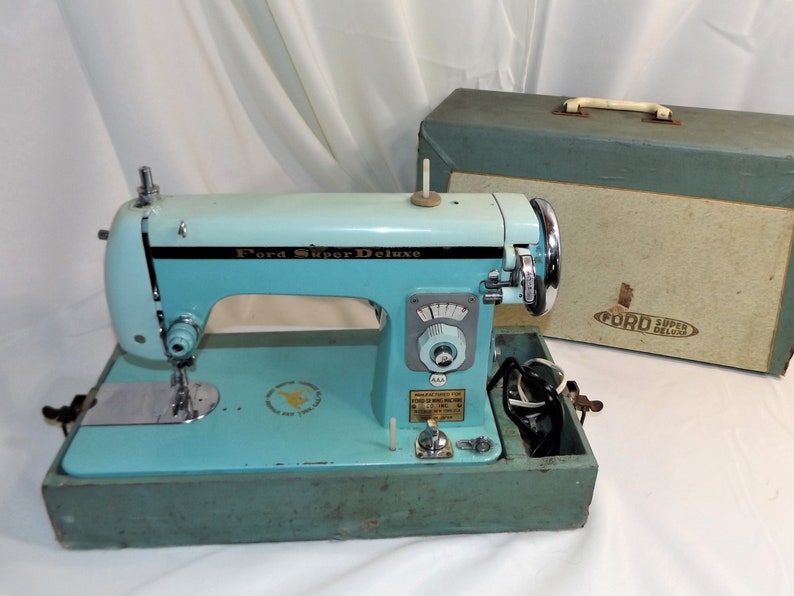 Vintage Ford Super Deluxe Sewing Machine 2 Tone Teal From | Etsy