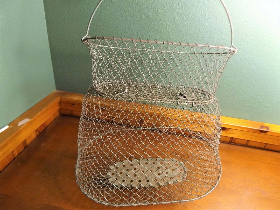 Vintage Maillinox Collapsible Wire Fish Basket / Fishing Etsy