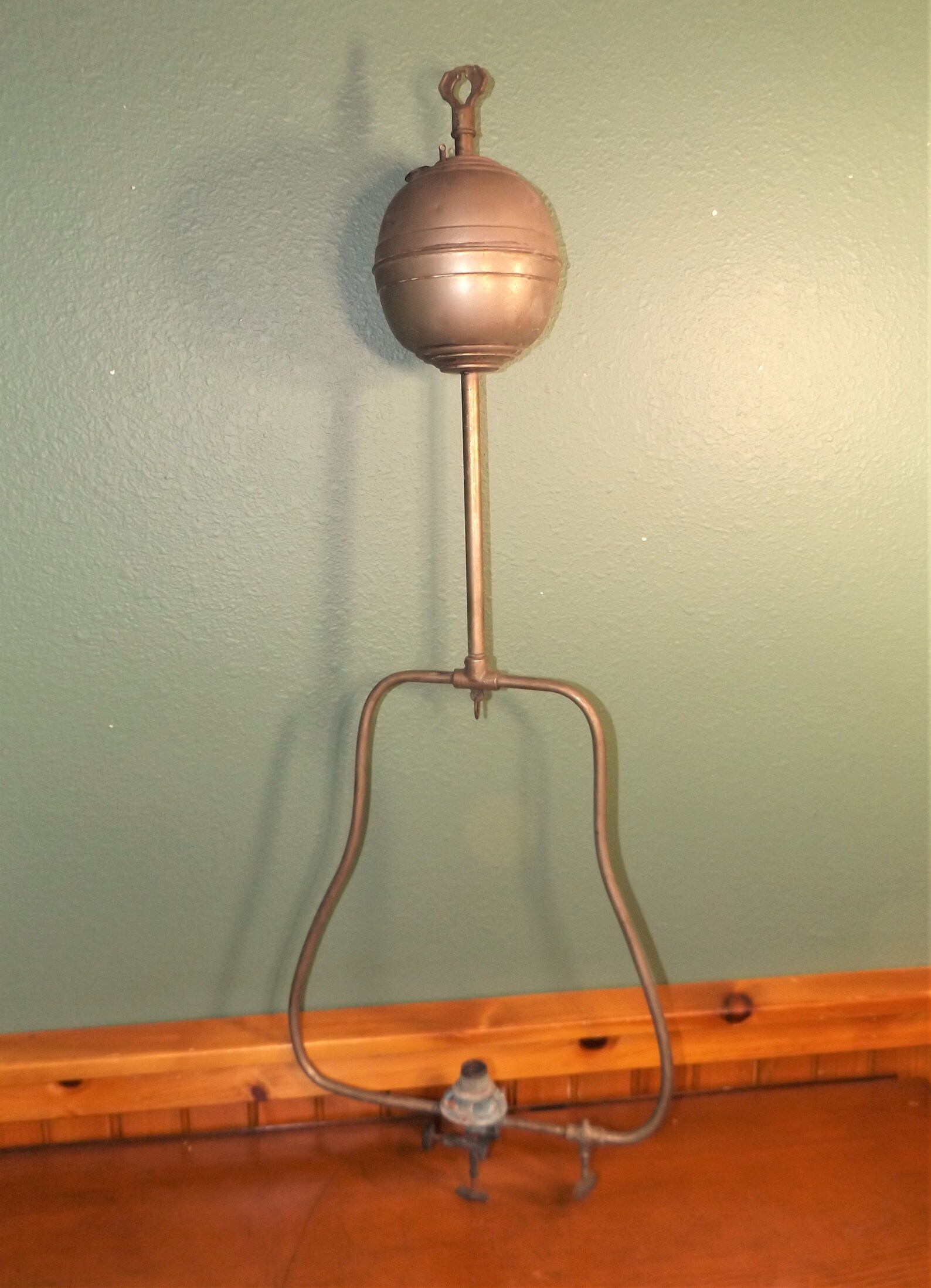 Antique Nickel Hanging Gas Lamp Parts Font & Burner Etsy