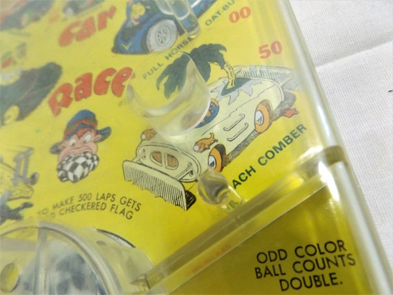 Vintage Crazy Car Race Toy Pinball Game Punny Pinball Sand Etsy