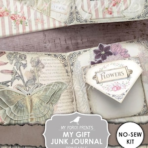 My Gift Junk Journal Kit, Vintage, Gift Idea, Tea, Seeds, Mom, Daughter, Friend, No-Sew, Printable Book DIY Digital Download My Porch Prints