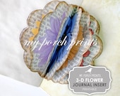 Junk Journal Insert, 3D, Flower, Book Page, Dimensional, Pop Up, Junk Journal Kit, Printable, My Porch Prints, Digi Kit, Digital Download