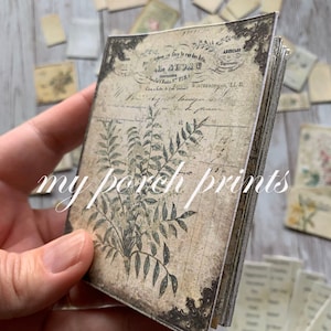 Kit de carnet de voyage botanique de poche, impression sans couture éphémères vintage taille plantes Mini livre mon porche estampes, téléchargement numérique imprimable