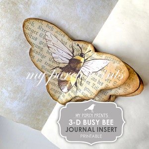 Junkjournaal invoegen, 3D, druk, bij, fotoboekpagina, dimensionale, pop-up, junk Journal Kit, afdrukbaar, My Porch wordt afgedrukt, Digi Kit, digitale download