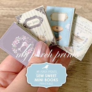 Minibuch, Sew Sweet, Junk Journal, Nähen, Kit, Pin, Nähen, Ephemera, Printable, Vintage, Miniatur, Buch, My Porch Prints, digitaler Download