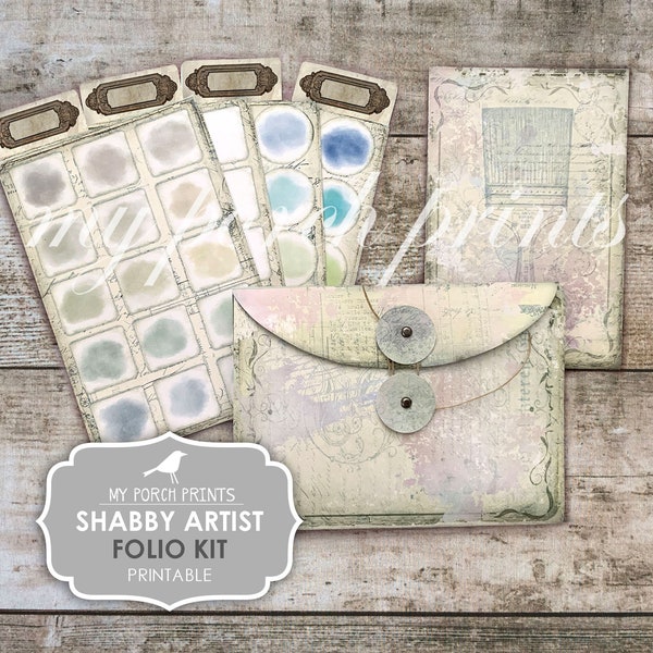 Junk Journal Kit, Shabby Artist, Folio, Ephemera, My Porch Prints, Book, Printable, Paper, Junk Journal, Digital Kit, Vintage, Download