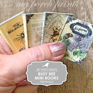 Busy Bee, Junk Journal, Kit, Honigglas Geschenk, Biene, Printable, Miniatur, Buch, meine Porch Prints, Verzierung, digitaler Download
