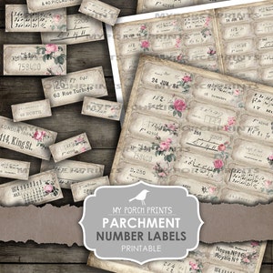 Parchment Number Labels Junk Journal Definition Script - Etsy