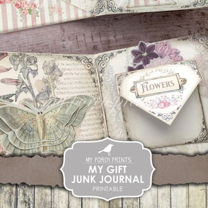 My Gift Junk Journal Kit, Vintage, Gift Idea, Tea, Seeds, Mom, Daughter, Friend, No-Sew, Printable Book DIY Digital Download My Porch Prints