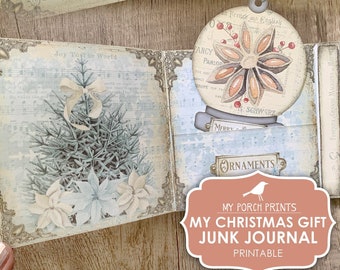 Christmas Junk Journal Kit, My Gift, My Porch Prints, Gift Idea, Stocking Stuffer, Printable, Craft Kit, Paper, Ephemera, Digital Download