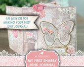 My First Shabby Junk Journal, Beginner's Junk Journal Kit, Pink, Victorian, Vintage, DIY Book, Printable, My Porch Prints, Digital Download