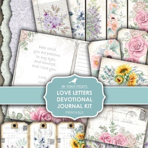 Devotional, Love Letters from the Lord, Fear, Worry, Anxiety, Junk Journal, Prayer Journal, Faith, Kit, My Porch Prints, Printable, Download