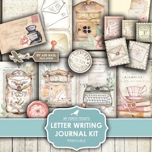 Junk Journal, Carta escrita, Caixa de correio, Postagem, Feliz, Caixas de correio, Escritor, Kit, Autor, Caixa de correio, Minhas impressões de varanda, Download digital, Para impressão