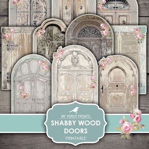 Shabby, Doors, Wood, Junk Journal, Door, Open, Gift, Card, Cover, Adorable, Fairy Door, Printable, My Porch Prints, Digital Download