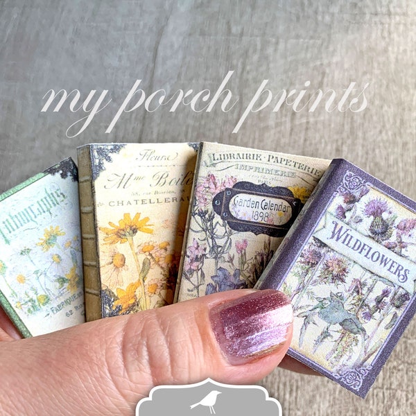 Mini Book, Wildflowers, Junk Journal, Kit, Ephemera, Printable, Vintage, Miniature, Books, My Porch Prints, Embellishment, Digital Download