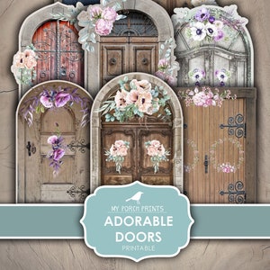 Adorable Doors, Junk Journal, Door, Open, Gift, Card, Cover, Wood, Doors that open, Kit, Printable, My Porch Prints, Digital Download