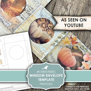 Junk Journal, Window, Envelope, Freebie, Circle, Faded Photos, Black White, Ephemera, Template, My Porch Prints, Digital Download, Printable