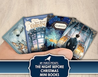 The Night Before Christmas Mini Books, Junk Journal, Holiday, Miniature, Winter, Santa, Book, My Porch Prints, Printable, Digital Download