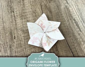 Junk Journal, Origami, Flower, Envelope, Freebie, Template