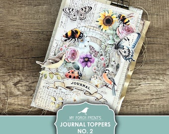 Junk Journal, Journal Toppers, No. 2, Tunnel, Book, Folio, Garden, Layered, Cover, Kit, Two, My Porch Prints, Digital, Download, Printable