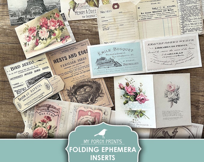 Junk Journal, Shabby, Vintage, Snippet, Kit, Roll, Fussy Cuts, Flowers ...