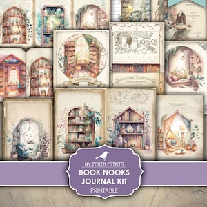 Junk Journal, Book Nooks, Kit, Nook, Library, Book Lover, Reading, Home Office, Cozy, Books, My Porch Prints, Printable, Digital Download