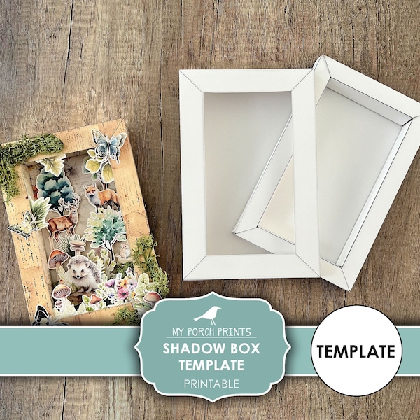 Shadow Box Template Junk Journal, Vintage, Topper, Craft, Kit, Ephemera, Window, My Porch Prints, Insert, Digital Kit, Download, Printable