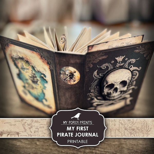 Junk Journal, My First, Pirate, Beginner's, Kit, Kids, Boys, Children, men, Book, Boy, Printable, My Porch Prints, Digital Download