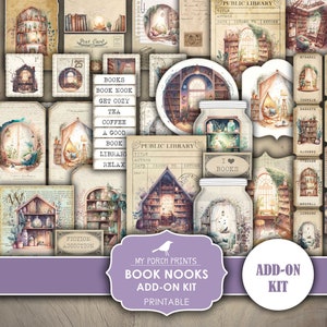 Junk Journal, Book Nooks, Add On, Kit, Nook, Library, Book Lover, Reading, Home, Cozy, Books, My Porch Prints, Printable, Digital Download