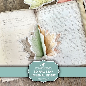 Junk Journal, 3D, Insert, Automne, Feuille, Feuilles, Arbre, Kit, Automne, Forêt, Érable, Bois, My Porch Prints, Téléchargement numérique, Imprimable