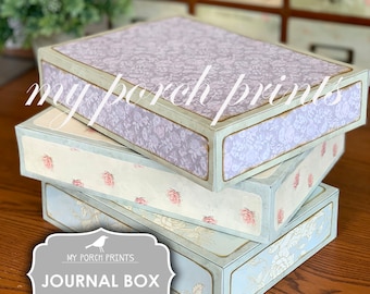 Junk Journal Box, Storage, Gift Box, Put A Junk Journal In, Craft Kit, DIY, To Mail, Book, My Porch Prints, Digital Kit, Download, Printable