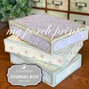 Junk Journal Box, Storage, Gift Box, Put A Junk Journal In, Craft Kit, DIY, To Mail, Book, My Porch Prints, Digital Kit, Download, Printable