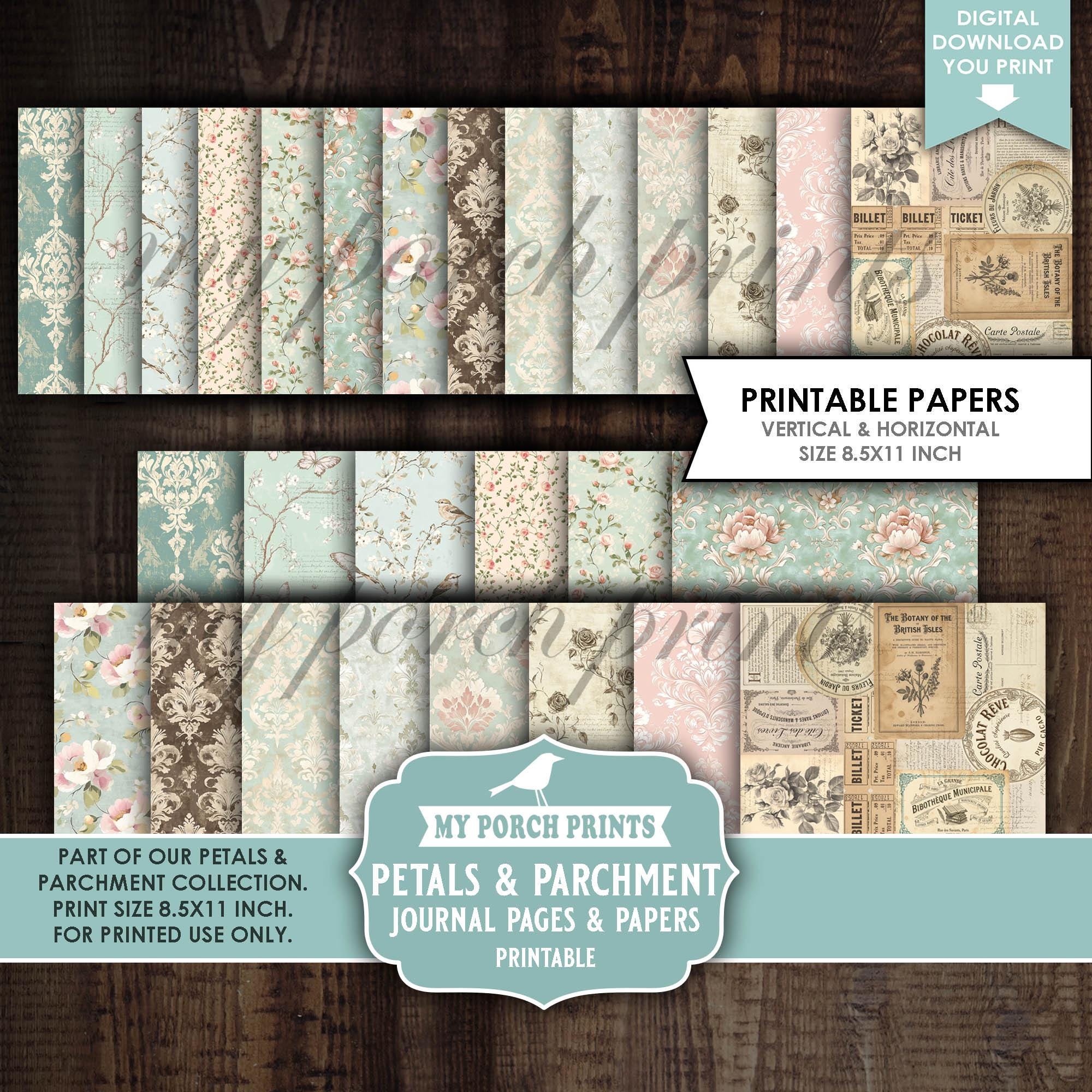 Petals and Parchment Junk Journal PAGES & PAPERS, Vintage, Spring ...