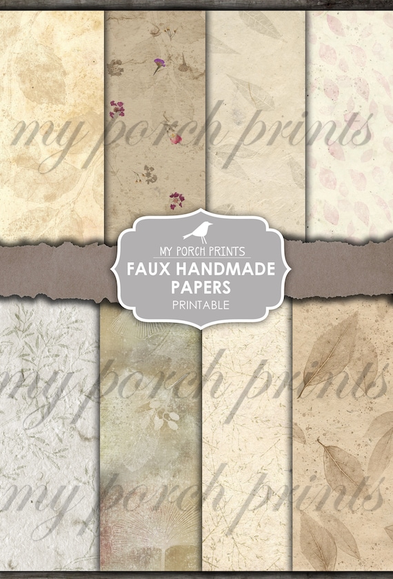 Junk Journal Faux Handmade Paper Collage Sheets Botanical Etsy Australia