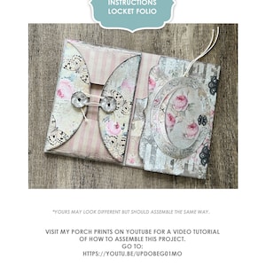 Skräpjournal, Folio, Fjäril, Shabby, Grunge, Vintage, Mapp, Rosa, Medaljong, Min veranda-utskrifter, Insats, Digitalt kit, Nedladdning, Utskrivbar bild 10