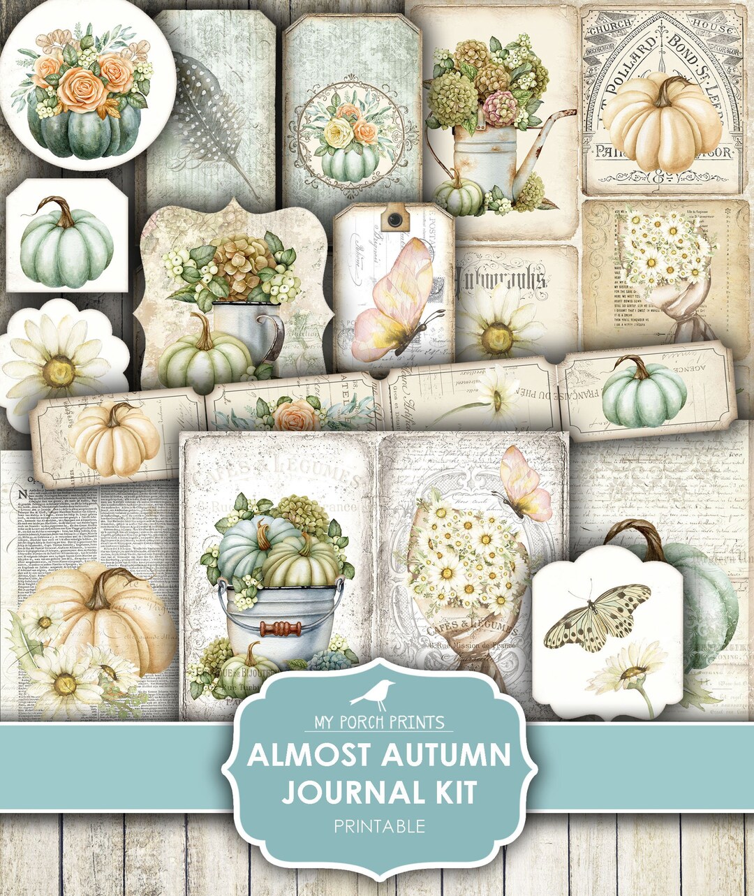 Junk Journal, Almost Autumn, Summer, Fall, Pumpkins, Daisy, Daisies ...