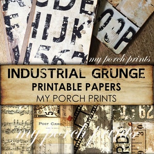 Industrieel, grunge, afdrukbare papieren, junk journal, getallen, steampunk, man, mannelijk, vintage, afdrukbaar, collageblad, digitale download afbeelding 6