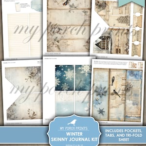 Winter Skinny Junk Journal Kit, Tall, Victorian, Vintage, Grunge ...