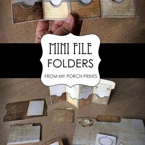 Mini File Folders, Scrapbook Kit, Junk Journal Kit, Notecards, Scrap ...