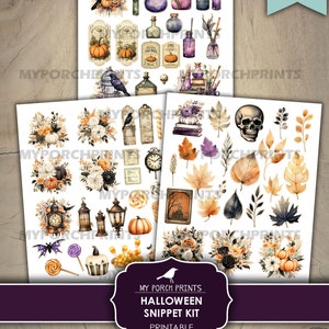 Halloween Snippet, Kit, Junk Journal, Roll, Fussy Cut, Fall, Candy, BuJo, Cricut, Planner, Printable, My Porch Prints, Digital Download image 8