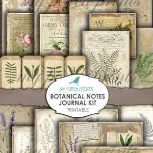 Vintage Botanical Notes Scrapbook Paper