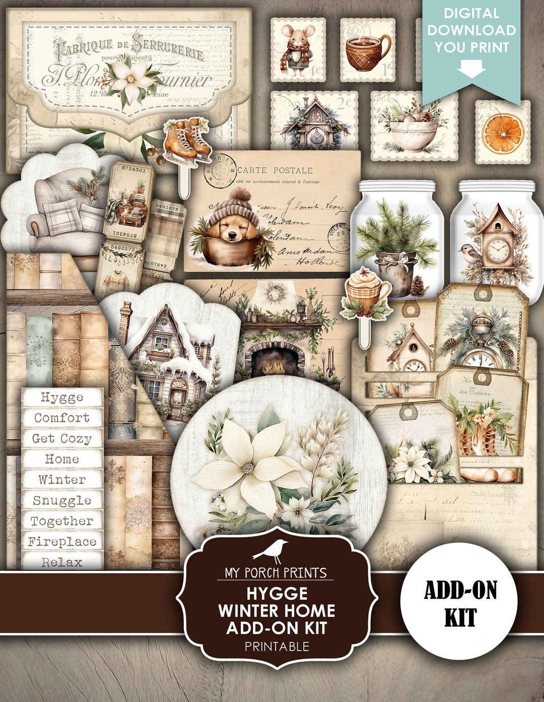 Hygge Winter Home ADD ON, Junk Journal, December, Daily, Cozy, Holiday ...