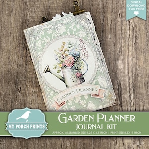Kit de diario basura para planificador de jardín, idea de regalo sin costuras, diseño de seguimiento de jardinería, mi primera plantación, impresiones para el porche, descarga digital imprimible