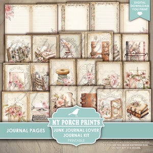 Junk Journal Lover JOURNAL Kit, Vintage, Books, Happy Mail, Journals ...