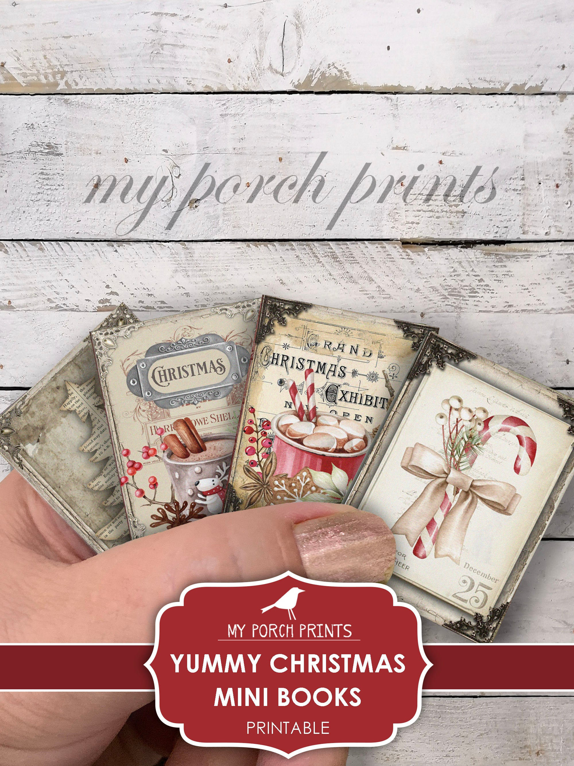 Mini Books, Christmas, Faith, Junk Journal, Tag, Book, Bible Verse,  Scripture, Gift, Miniature, My Porch Prints, Printable, Digital Download  (Download Now) 