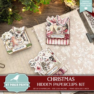 Christmas Hidden Paperclips Kit, Set of 3, Junk Journal, Paper Clip ...