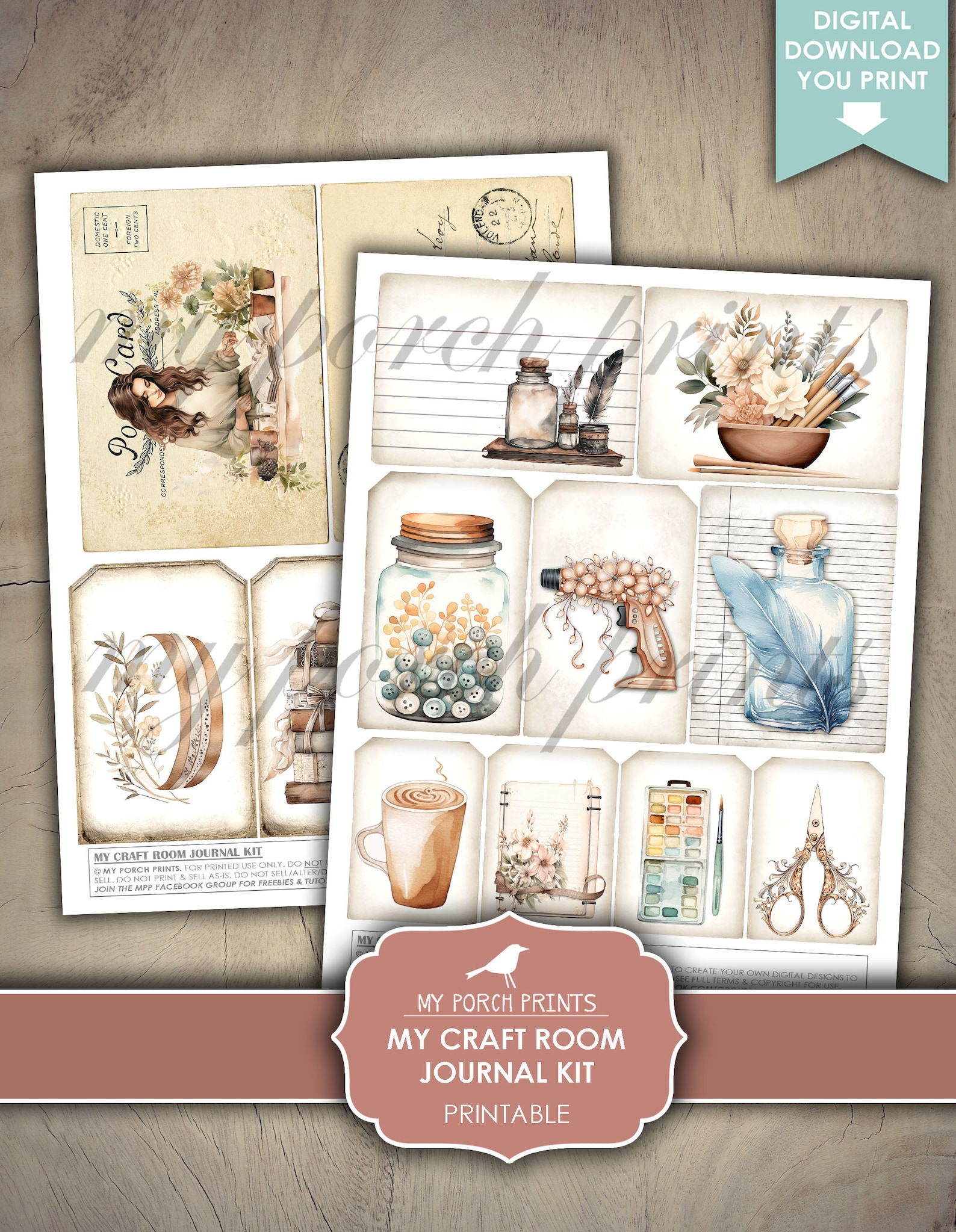My Craft Room Junk Journal Kit, Home Office, Supplies, Art, Sewing ...