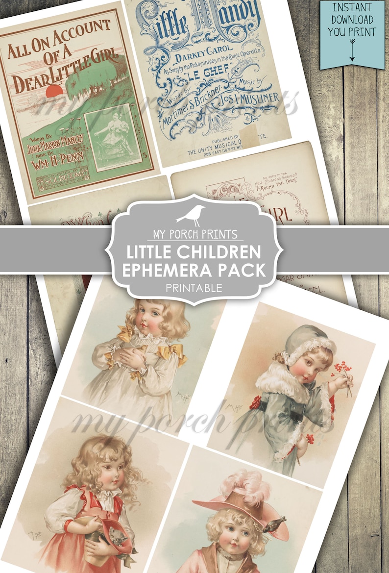 Junk Journal, Ephemera, Pack, Little, Children, Boy, Girl, Child, Kid ...